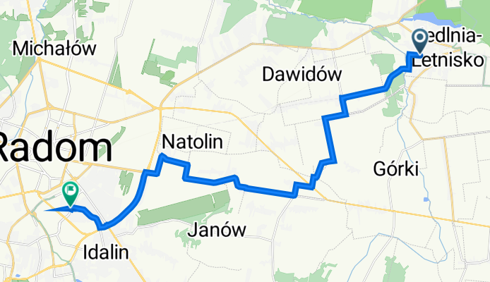 1 Maja 62–64, Jedlnia-Letnisko do Strzelecka 4, Radom