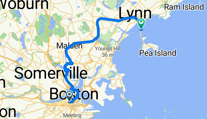 136 Boylston St, Boston to Nahant Rd, Nahant