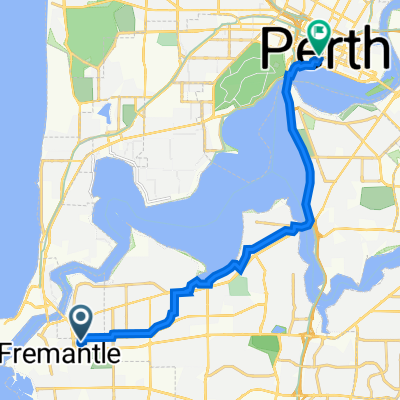 59 Forrest St, Fremantle to 6 The Esplanade, Perth