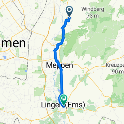 Renkenberge nach Bernd-Rosemeyer-Straße 18, Lingen (Ems)