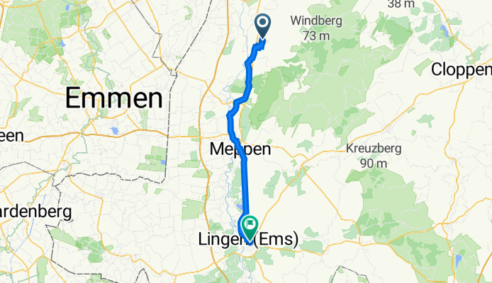 Renkenberge nach Bernd-Rosemeyer-Straße 18, Lingen (Ems)