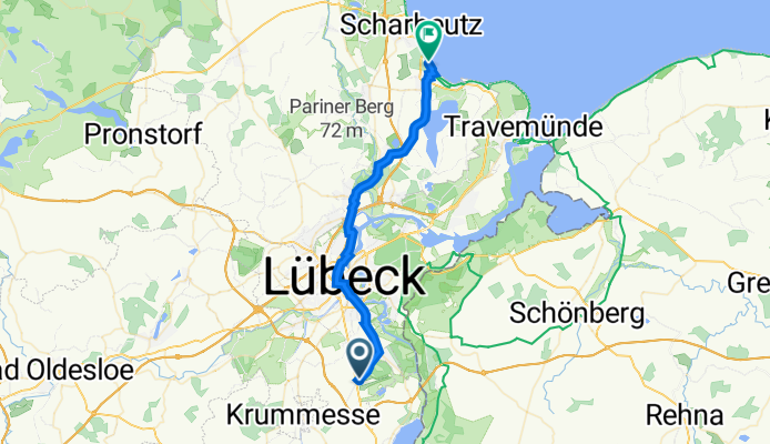 Blankenseer Straße 101, Lübeck nach Strandallee 44, Timmendorfer Strand