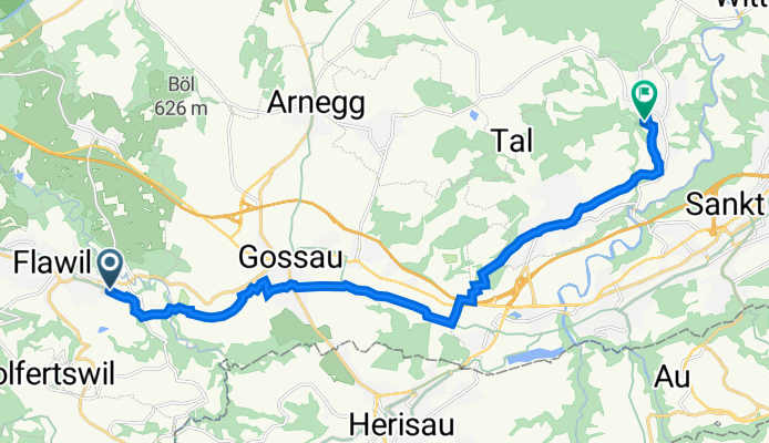 Burgauerstrasse 50, Flawil nach Am Waldweg, Engelburg