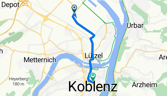 Carl-Spaeter-Straße 5, Koblenz to Viktoriastraße 29, Koblenz