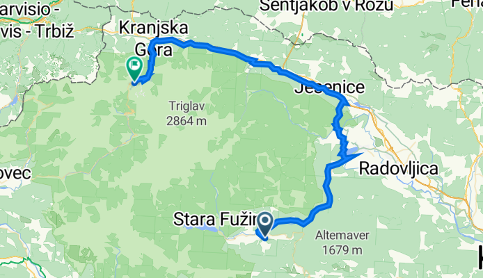 Ulica pod Gozdom 26, Bohinjska Bistrica to Vršiška cesta 89, Kranjska Gora