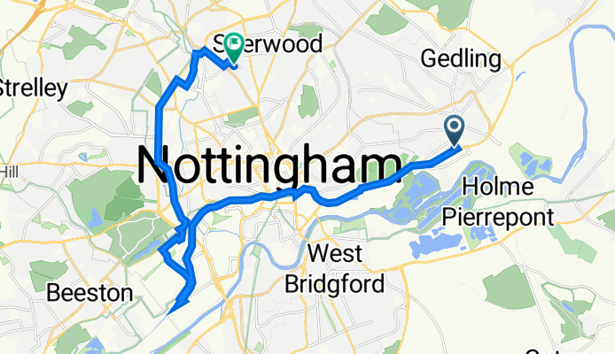 City Business Park, Nottingham to 23 Camelot Ave, Nottingham