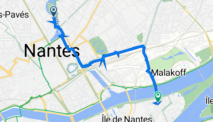Quai de Versailles 2556, Nantes to Rue du Général de Bollardière 4, Nantes