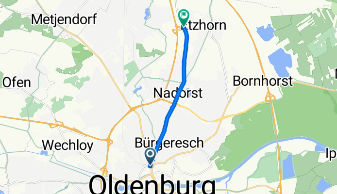Heiligengeiststraße, Oldenburg nach Wilhelmshavener Heerstraße 233, Oldenburg