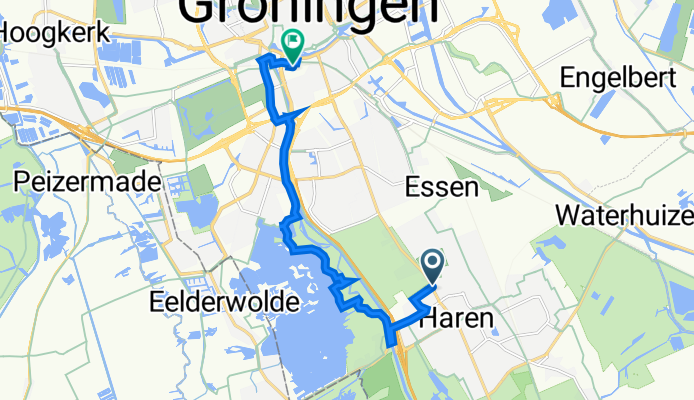 Rijksstraatweg 96, Haren nach Stationsplein 24, Groningen