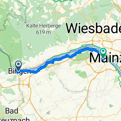 Bürgermeister-Franz-Neff-Platz 6, Bingen am Rhein nach Bahnhofplatz 1, Mainz