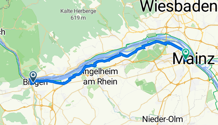 Bürgermeister-Franz-Neff-Platz 6, Bingen am Rhein nach Bahnhofplatz 1, Mainz