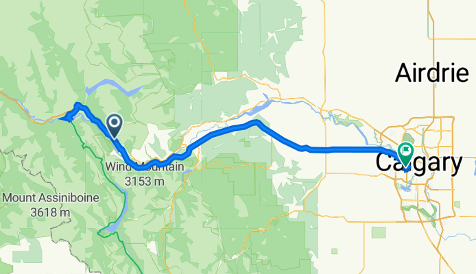 Trans Canada Highway 1 E, Canmore to 1918 25A St SW, Calgary