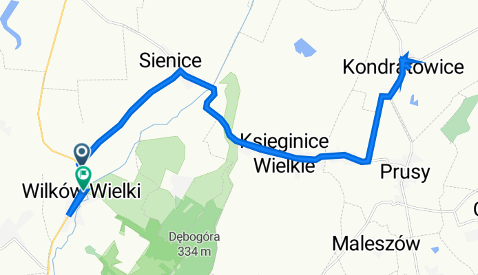 Wilków Wielki do Droga Krajowa 8 64, Wilków Wielki