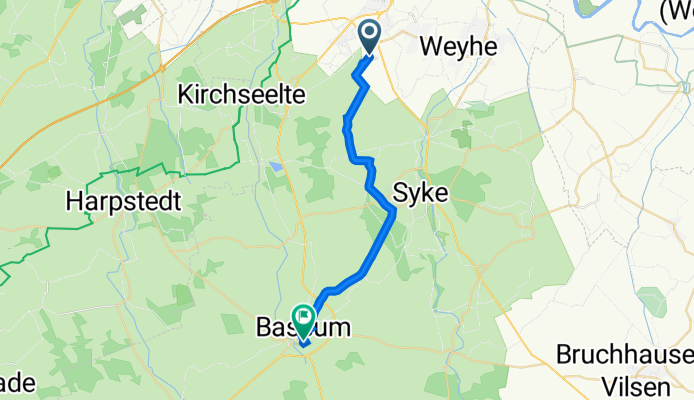 Erichshofer Heide 47, Weyhe nach Marie-Hackfeld-Straße 6, Bassum