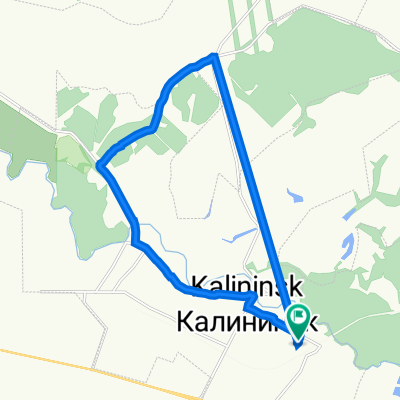 От Октябрьский проезд 7, Калининск до Октябрьский проезд 6, Калининск