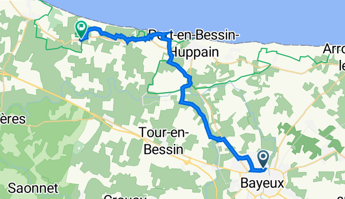31 Boulevard d'Eindhoven, Bayeux to 598 Route d'Omaha Beach, Colleville-sur-Mer