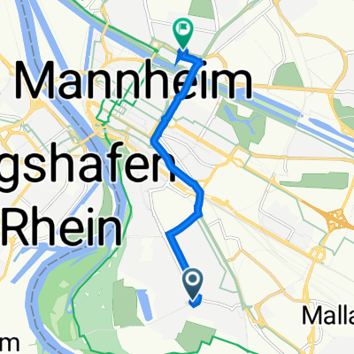 Steubenstraße, Mannheim nach Käfertaler Straße 49, Mannheim