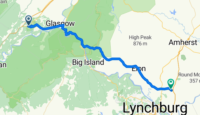 over blue ridge lowest point