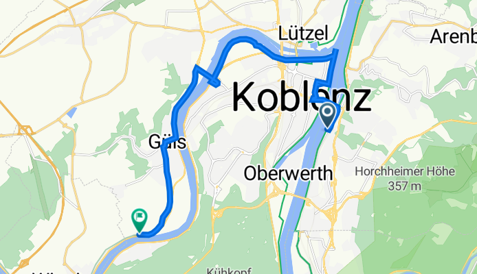 Route von Emser Straße 87, Koblenz