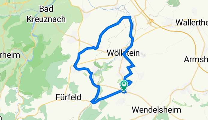 Route naar Weihergasse 14, Wonsheim