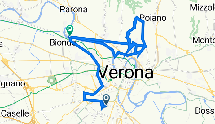 Da Via Roveggia 27, Verona a Lungadige Attiraglio 55, Diga