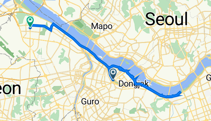 여의도동 29-1, 서울특별시 to 방화동 257-20, 서울특별시