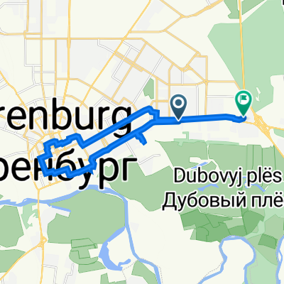 проспект Гагарина, 15, Оренбург до Промысловый проезд, 1, Оренбург