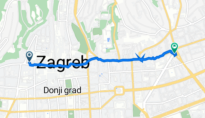 Ilica 36/1, Zagreb to Trg Eugena Kvaternika 6, Zagreb