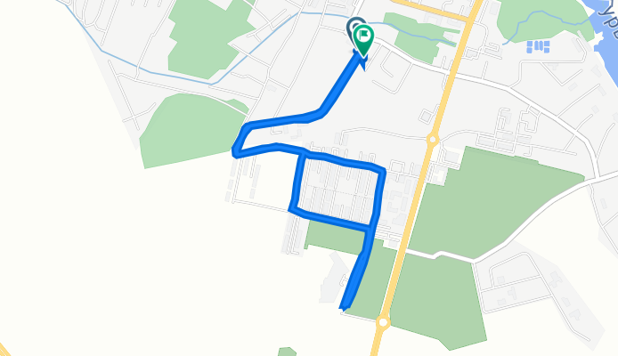 Степной переулок, 2В, Гурьевск до Степной переулок, 1А, Гурьевск