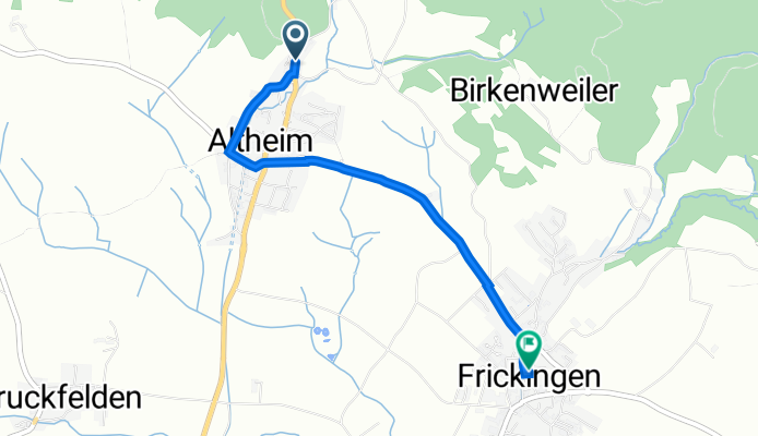 Hauptstraße 56, Frickingen nach Kirchstraße 18, Frickingen