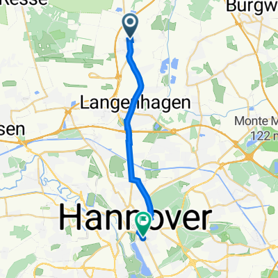 Bertha-von-Suttner-Ring 25, Langenhagen nach Hildesheimer Straße 26, Hannover