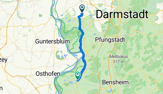 Am Wallerstädter Weg 25, Groß-Gerau nach Darmstädter Straße 75, Biblis