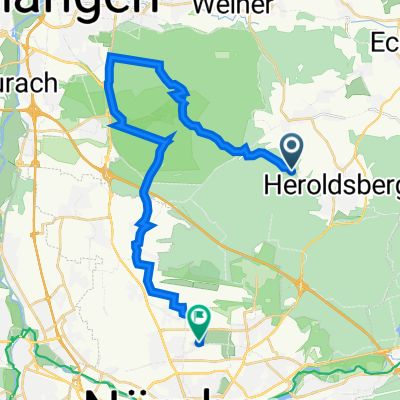 49.539° N 11.129° W nach Sonnengartenstraße 14, Nürnberg