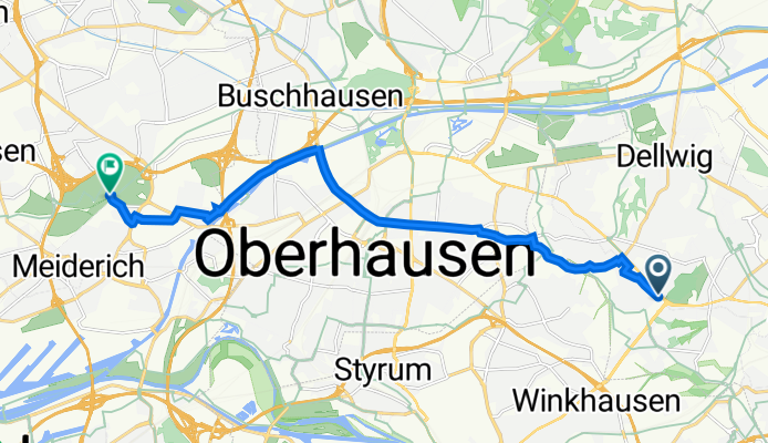 Bandstraße 22, Essen nach Emscherstraße 71, Duisburg