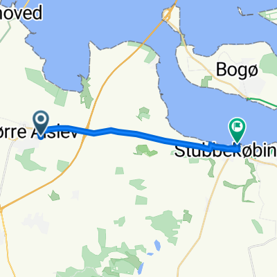 Nørre Alslev St. (Stationspladsen) nach Havneplads 4, Stubbekøbing