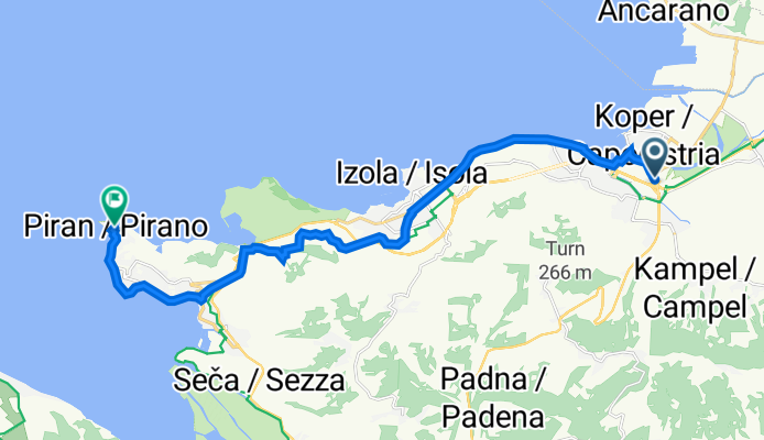 Koper-Center, Koper nach Tartinijev Trg 2, Piran