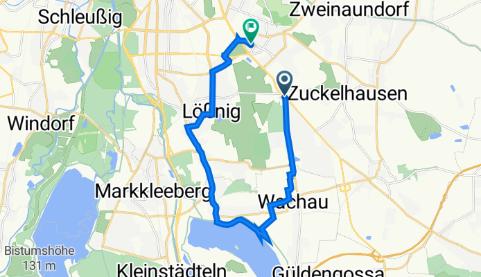 Prager Straße 284, Leipzig nach Naunhofer Straße 26, Leipzig