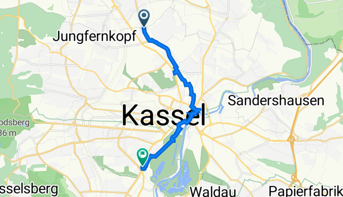 Niedervellmarer Straße 47–75,  nach Frankfurter Straße 129–137, Kassel