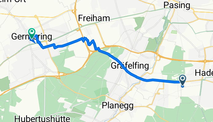 Butenandtstraße 9–13, München nach Eugen-Papst-Straße 10, Germering