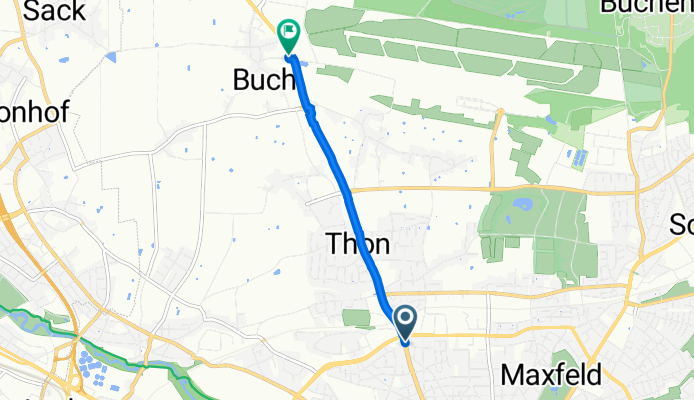 Bucher Straße 120, Nürnberg nach Georg-Ziegler-Weg 33, Nürnberg