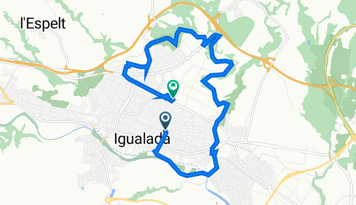 Passeig del Mossèn Jacint Verdaguer, 79, Igualada to Carrer d'Itàlia, 2, Igualada