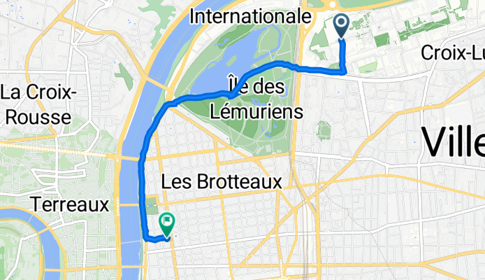 36 Avenue Pierre de Coubertin, Villeurbanne à 28 Rue Bugeaud, Lyon