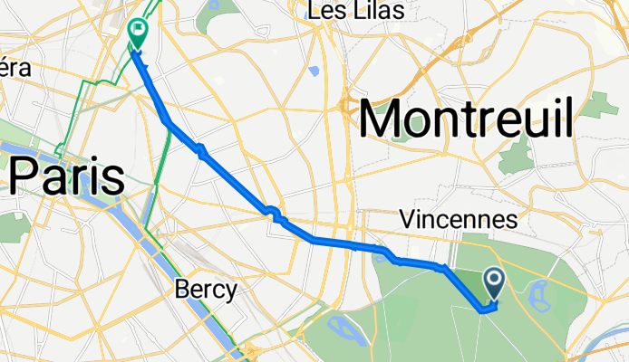 6 Route du Champ de Manœuvre, Paris to 65 Rue Bichat, Paris