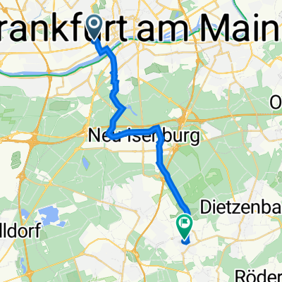 Mainzer Landstraße 153, Frankfurt am Main nach Am Alten Berg 52, Dreieich