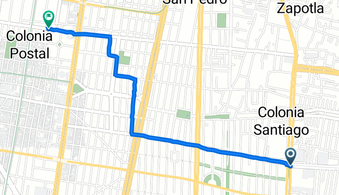 Calzada de la Viga, Iztapalapa a Calle Correspondencia 54, Benito Juárez