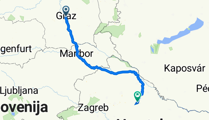 Landhausgasse 45, Graz nach Ulica Ivana Kozarčanina 23, Bjelovar