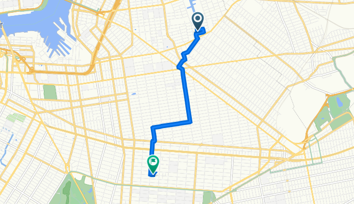 85 Knickerbocker Ave, New York to 1045 Sterling Pl, New York