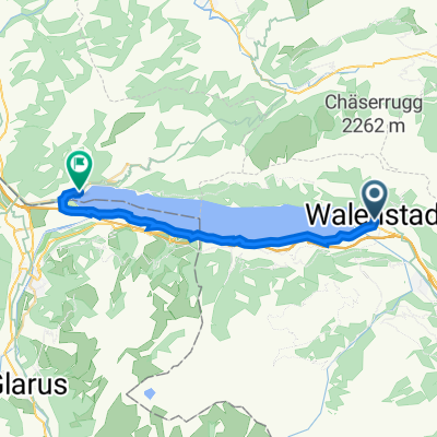 Bahnhofstrasse 27, Walenstadt to Hauptstrasse 50, Weesen