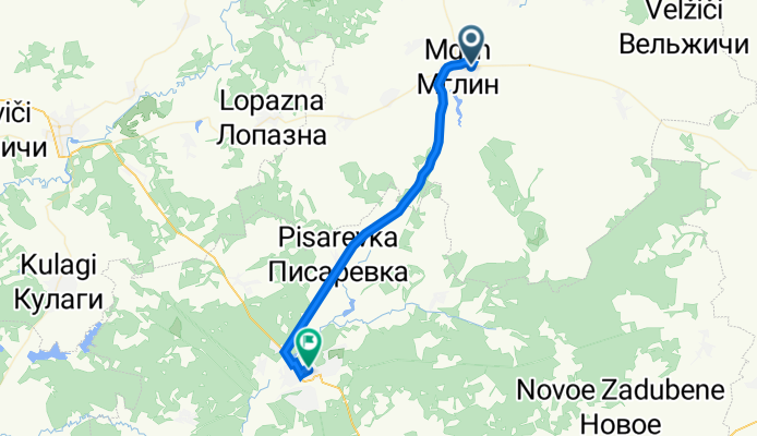 От Мелиоративная улица 37, Мглин до улица Мичурина 25, Унеча