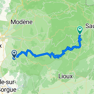 De Route de Saint Didier 1100, Pernes-les-Fontaines à Place Léon Doux 2, Monieux